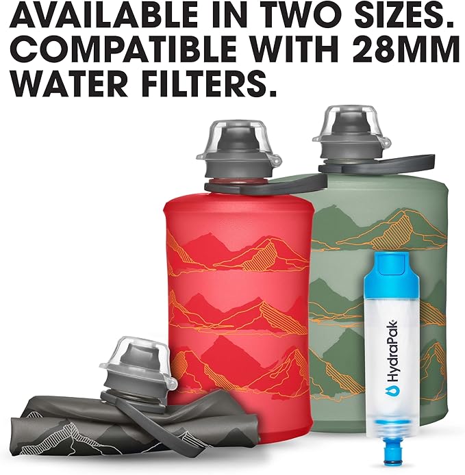 HydraPak Stow Collapsible Water Bottle – 350ml, 1L – Ultralight, Leak-Proof - Image 5