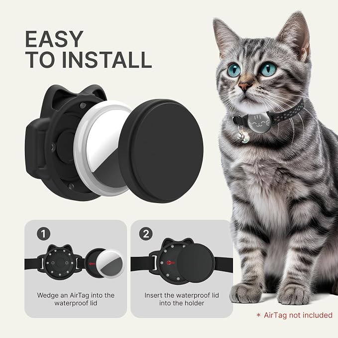 Waterproof Airtag 2nd & 1st Cat Collar, Breakaway Cat Airtag Collar - Image 8