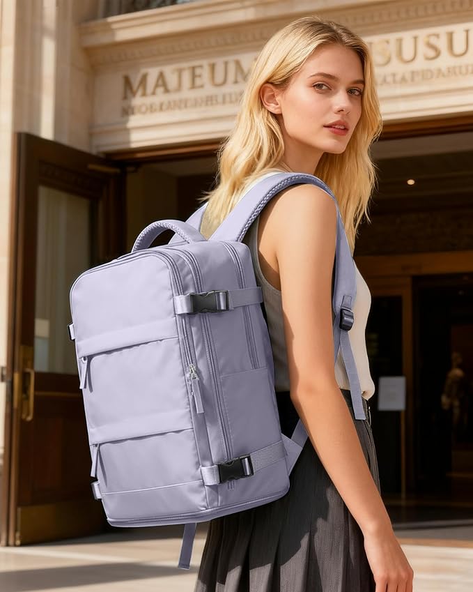coofay Large Carry On Backpack Flight Approved Personal Item Travel Backpack - Image 3