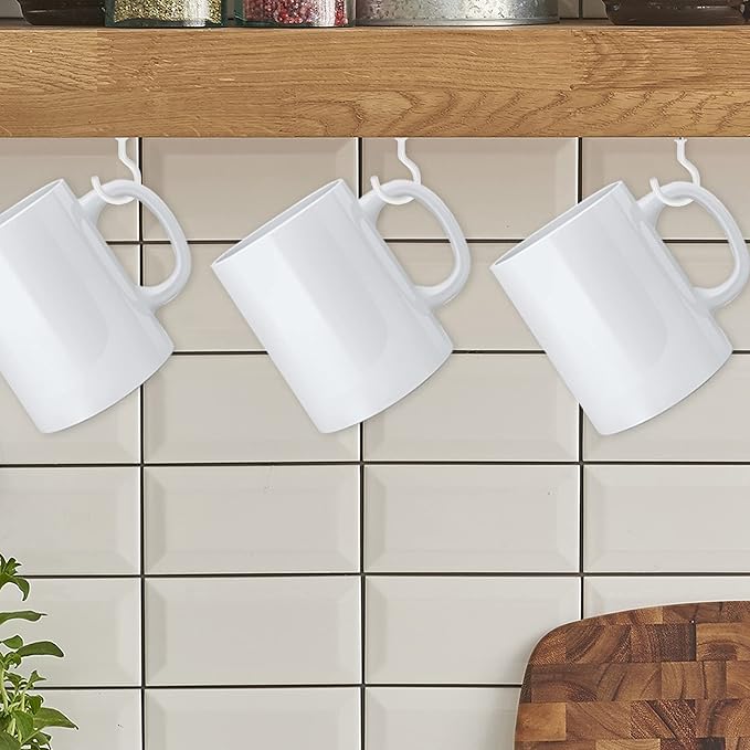 Cup Screw Hooks, 1 inch Vinyl Coated Ceiling100 Pack Screw in Hooks Plant - Image 4