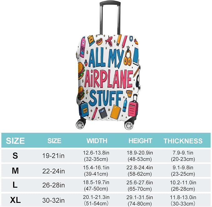 Airplane Travel Essentials Stretch Luggage Cover, Washable Suitcase Protector - Image 2