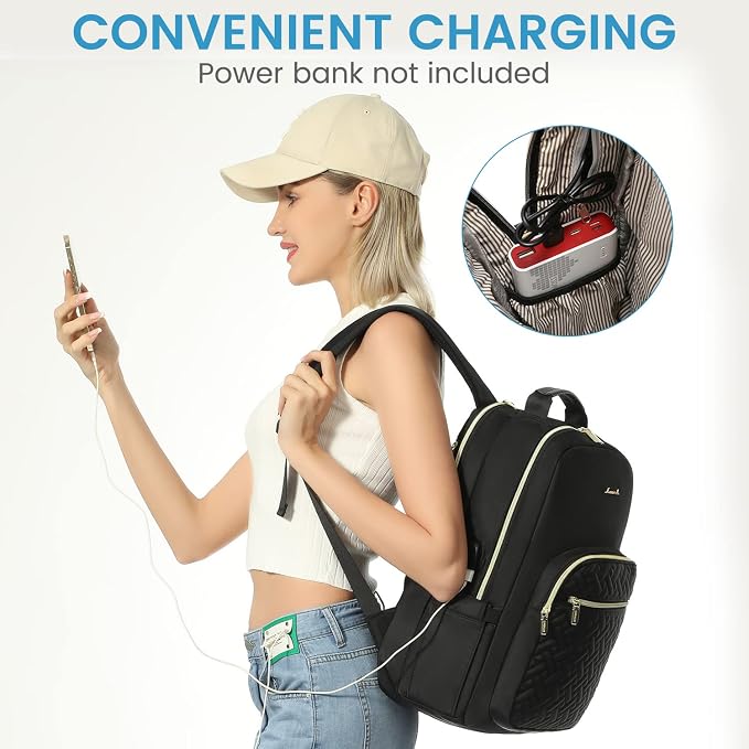LOVEVOOK Laptop Backpack for Women, Stylish Quilted Backpacks Purse for - Image 5