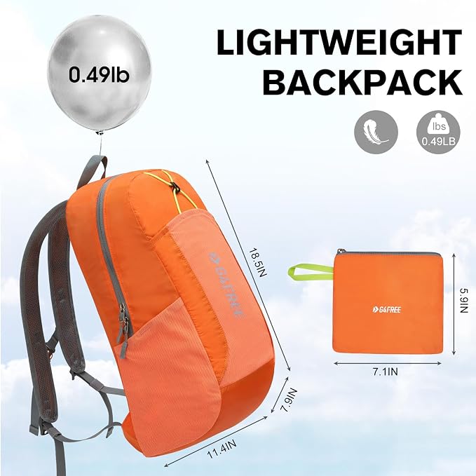 G4Free 24L Lightweight Packable Hiking Backpack Small Sport Travel Daypack - Image 2