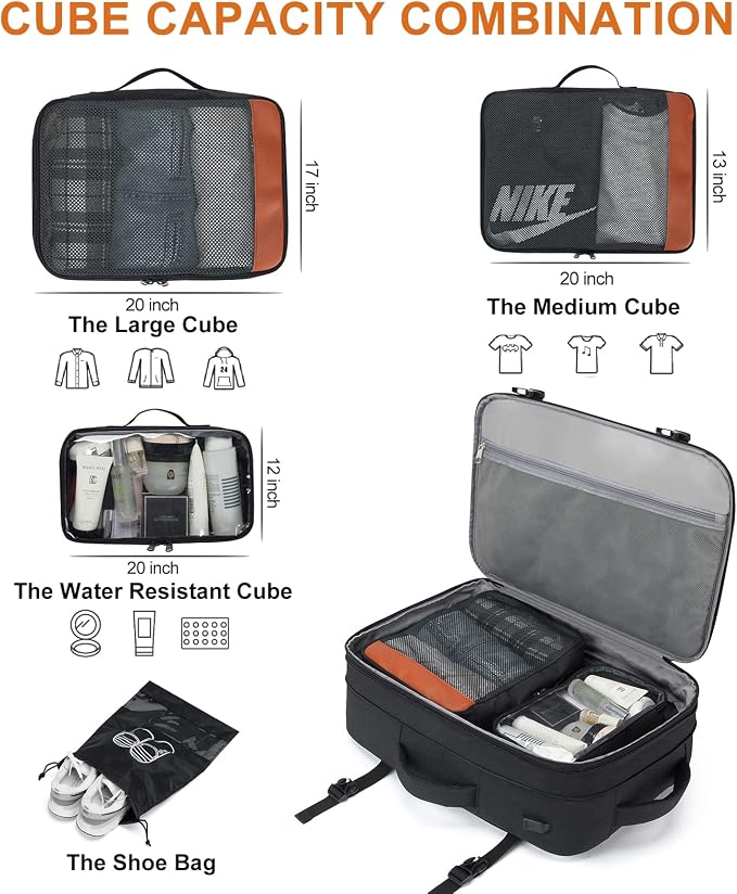 Lumesner Carry on Travel Backpacks, Extra Large 40L Flight Approved Bag - Image 4
