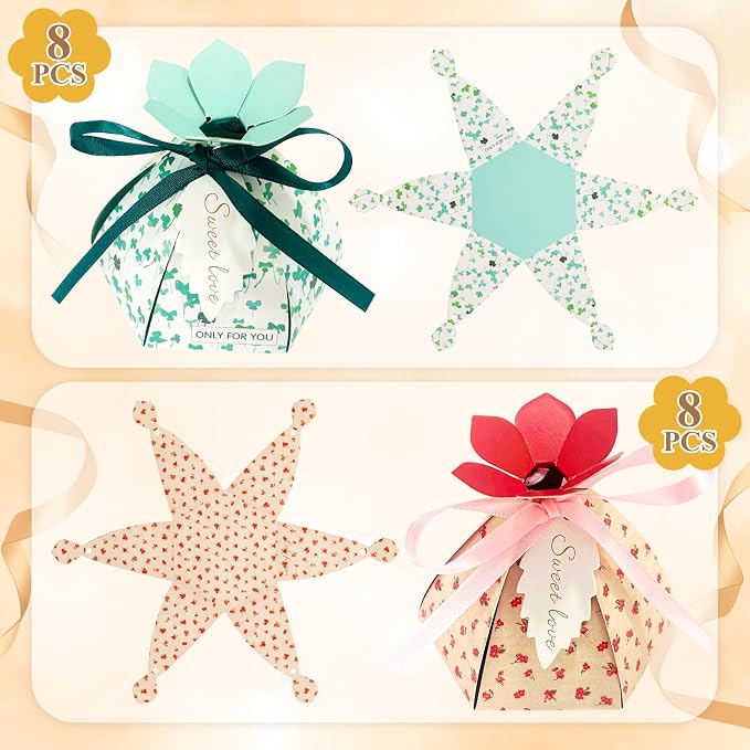 48Pcs Party Favor Candy Box, Petal Shaped Gift Candy Box - Image 3