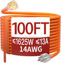 100 FT 14/3 Extension Cord Outdoor, Heavy Duty Weatherproof & Flame Retardant by Skrizcable