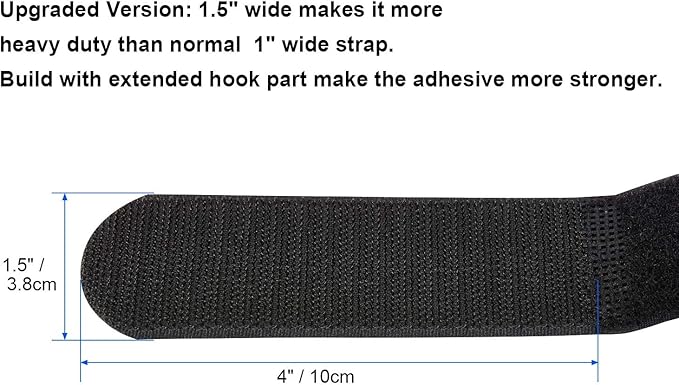 1.5 x 24 Inch Hook and Loop Cable Tie, 12 Pack Heavy Duty Adjustable Fastening - Image 3
