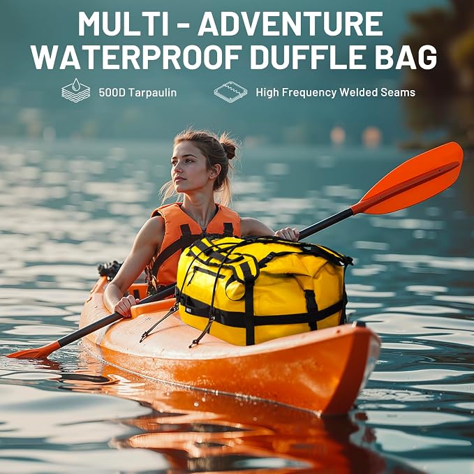 MIER Waterproof Duffel Bag Motorcycle Dry Bag Backpack Large Roll-Top Heavy - Image 8