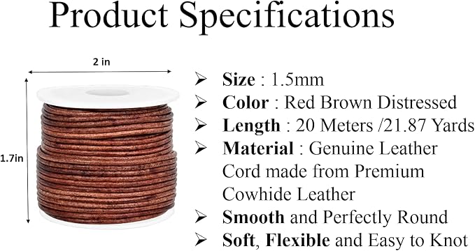 GENIQUE Real/Genuine Round Leather String Cord - Image 3