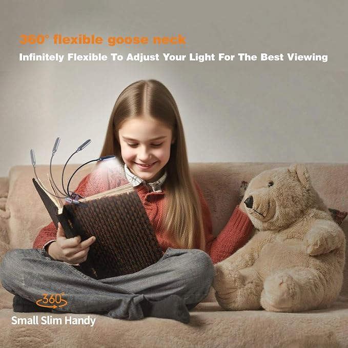 VAVOFO Rechargeable Book Light for Reading in Bed Kids, 7 LED Reading Light - Image 6