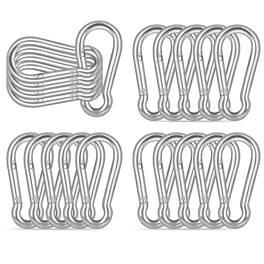 20PCS M6 Heavy Duty Carabiner Clip, 2.36Inch Snap Hook Quick Link Small by XHAMXE
