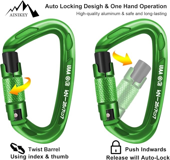 UIAA Certified Professional Heavy Duty Large Locking Carabiner Clips Climbing - Image 4
