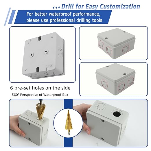 NineLeaf Junction Box, Waterproof Electrical Box IP66 Water Resistant Dustproof - Image 6