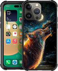 for iPhone 13 Pro Case, Star Cave Hungry Wolf Pattern Graphic Design Girl Boy by FKBRCL4U