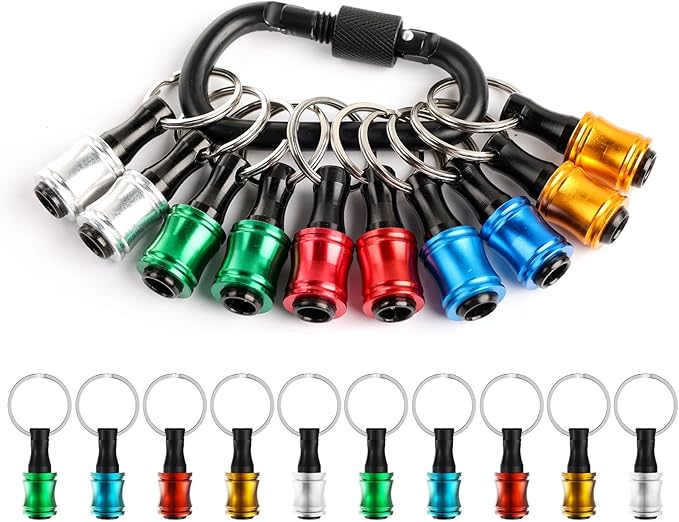 Katerk 10 pcs 1/4 inch Hex Shank Aluminum Alloy Screwdriver Bits Holder by Katerk