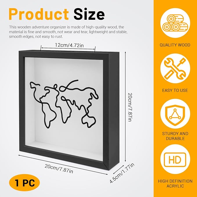 ASTIMESA 7.8" x 7.8" Adventure Archive Box Display Case, Transparent Travel - Image 2