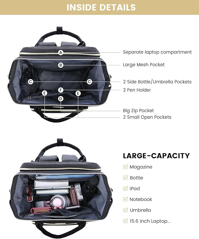 LOVEVOOK Laptop Backpack for Women, Travel - Image 4