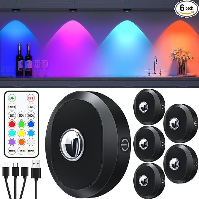 WILLED Rechargeable RGB Puck Lights by WILLED