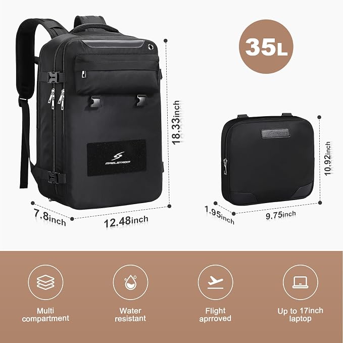 Maelstrom Travel Backpack for Women Men, 35L Laptop Backpack Fits 17-Inch Laptop - Image 3