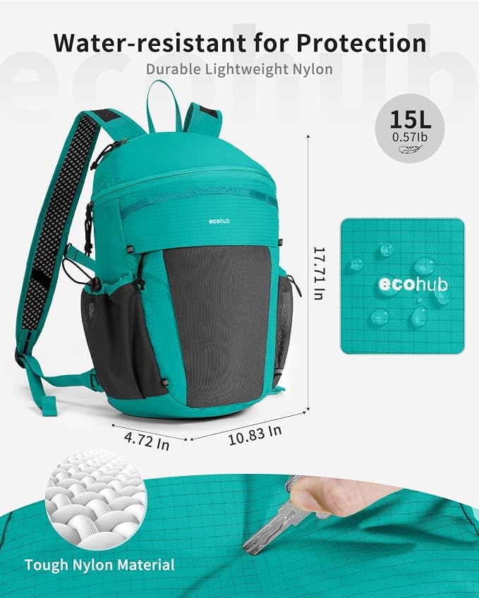 ECOHUB 15L Lightweight Casual Daypack, Packable Backpack - Image 6