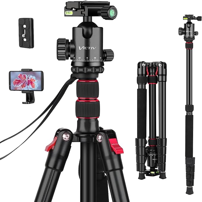 Professional Tripod for Camera, Victiv 81 inch Aluminium Compact Travel Camera by Victiv