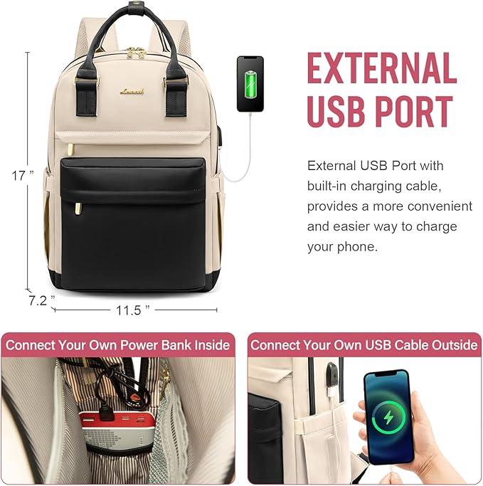 LOVEVOOK Laptop Backpack for Women Men 15.6 Inch Laptop Bag - Image 5