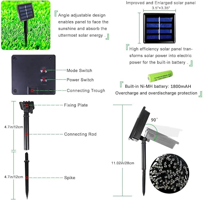 OZS 4 Pack 320LED Solar String Lights - Image 7
