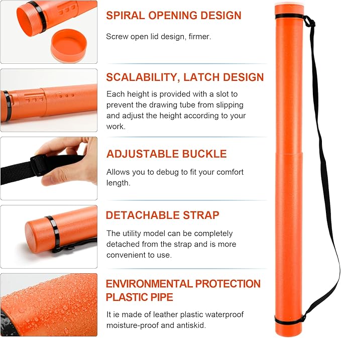 DEWEL Poster Tube, Waterproof Poster Holder Plastic Expandable - Image 3