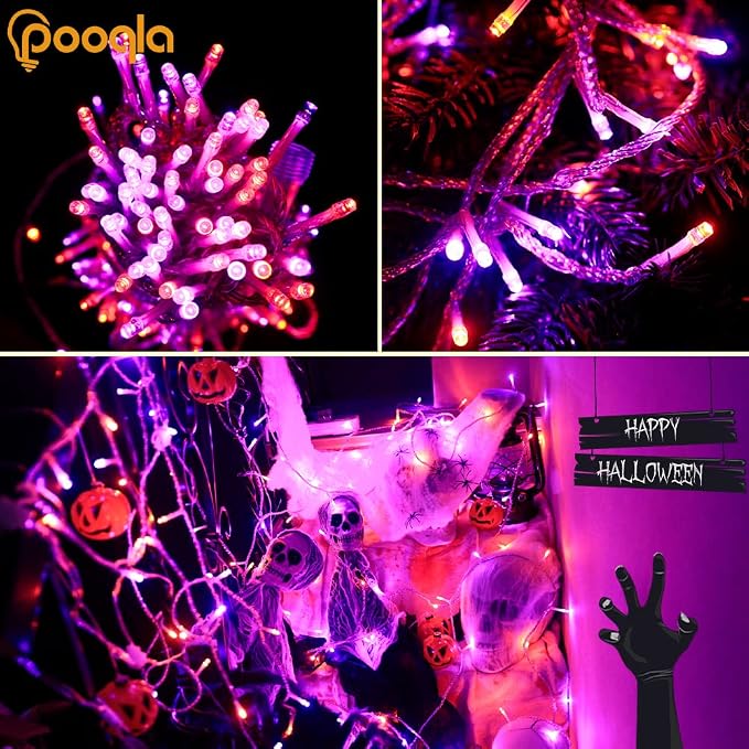 Pooqla Halloween Lights, 66 ft 200 LED Indoor Outdoor Halloween String Lights - Image 6