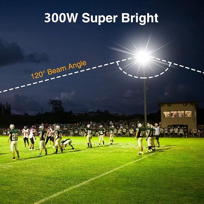 XYCN 2 pack 300W LED Flood Light, Super Bright 42, 500LM 5000K Daylight IP66 - Image 6