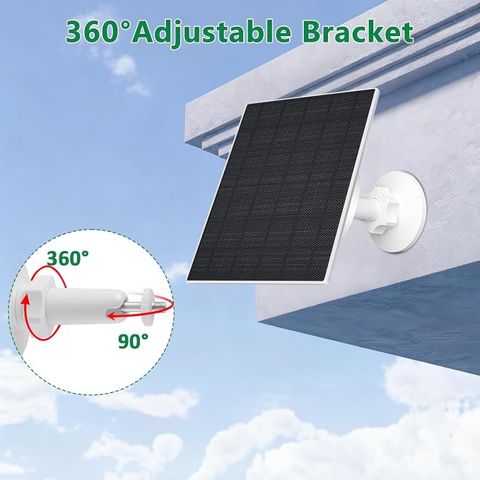 Zivif 10W Solar Panel for Security Camera, 10400mAh Built-in Battery, 5V - Image 5
