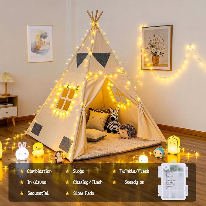 JMEXSUSS 33ft 100 LED Warm White String Lights - Image 3