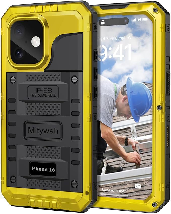 Mitywah Waterproof Case for iPhone 16, Shockproof Heavy Duty Case by Mitywah