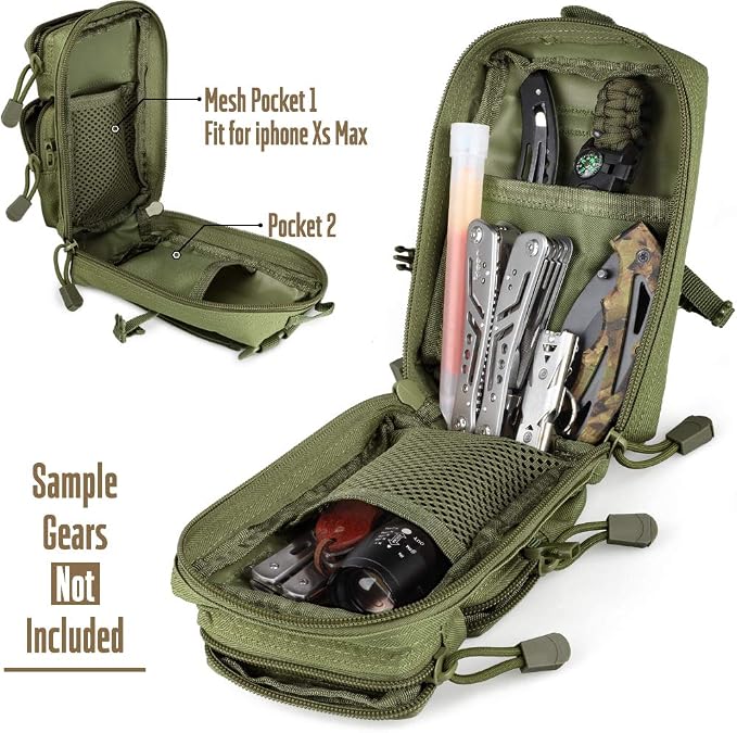 LIVANS Tactical Molle Utility Pouch, EDC Tool Pouch Tactical Phone Pouches Mini - Image 3