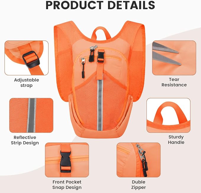 Small Hiking Backpack 15L- Lightweight Packable Foldable Backpack - Image 6