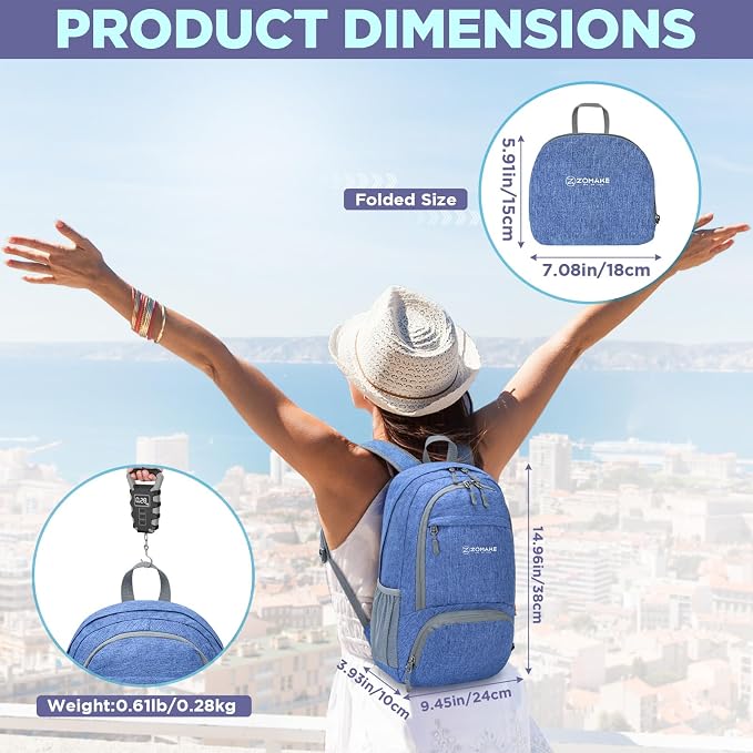 ZOMAKE Ultra Lightweight Packable Backpack 20L, Small Foldable Backpacks Hiking - Image 2