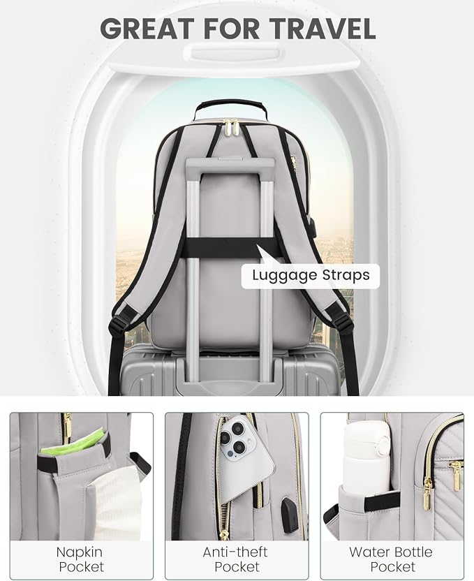 LOVEVOOK Laptop Backpack for Women, Travel Computer Work Bags - Image 4