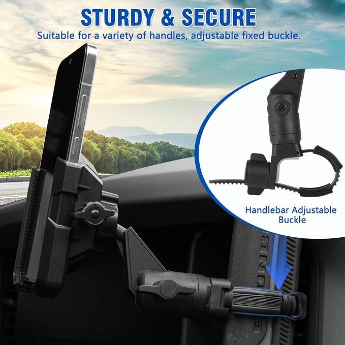 FUNY A Pillar Grab Handle Phone Mount Adjustable Direction Mobile Phone Holder - Image 4