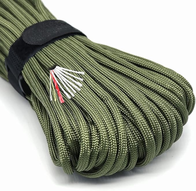 PSKOOK Survival Paracord Parachute Fire Cord Survival Ropes Red Tinder Cord PE by PSKOOK