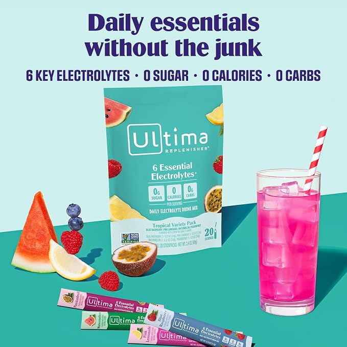 Ultima Replenisher Daily Electrolyte Powder – Tropical Variety Pack, 20 - Image 2