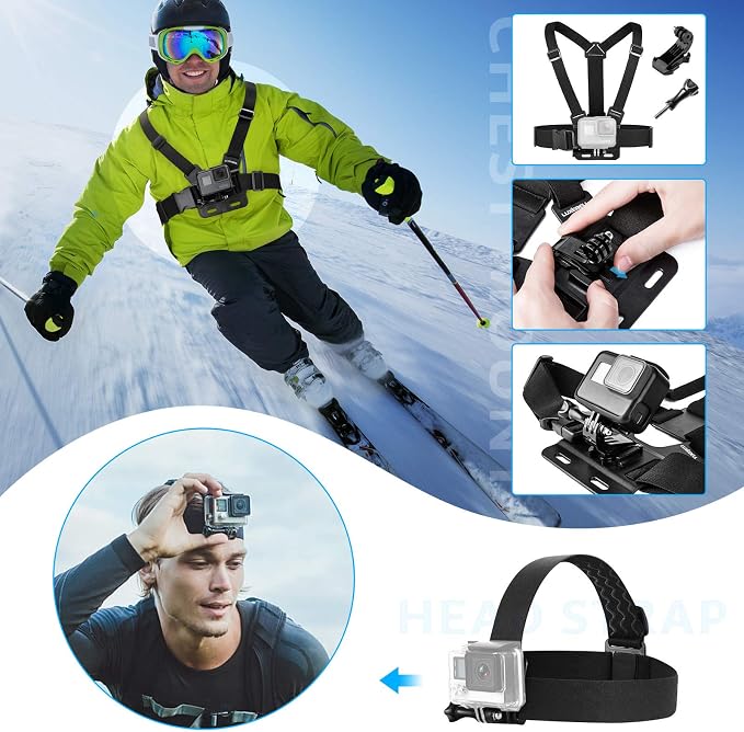 Luxebell Accessories Kit for AKASO EK5000 EK7000 4K WiFi Action Camera GoPro - Image 3