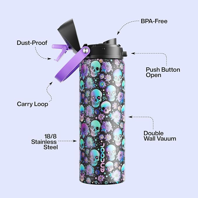 Insulated Water Bottle with Straw - Image 3