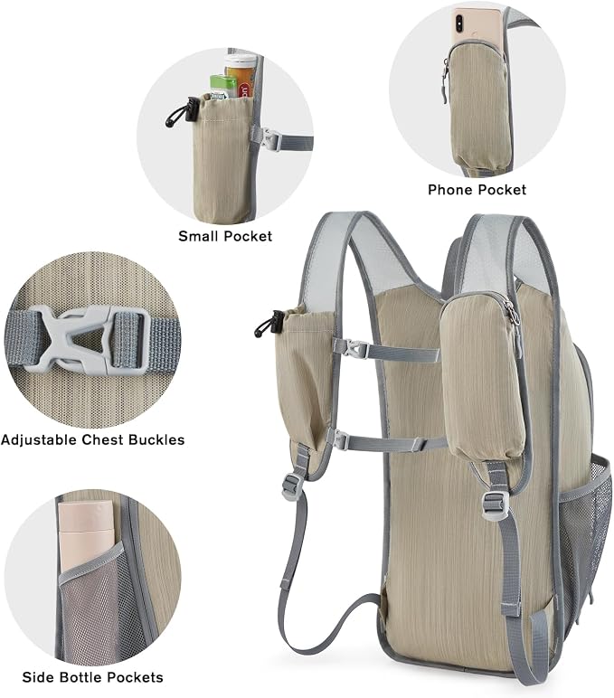 G4Free 15L Hiking Daypack Lightweight Travel Backpack Packable Outdoor Casual - Image 3