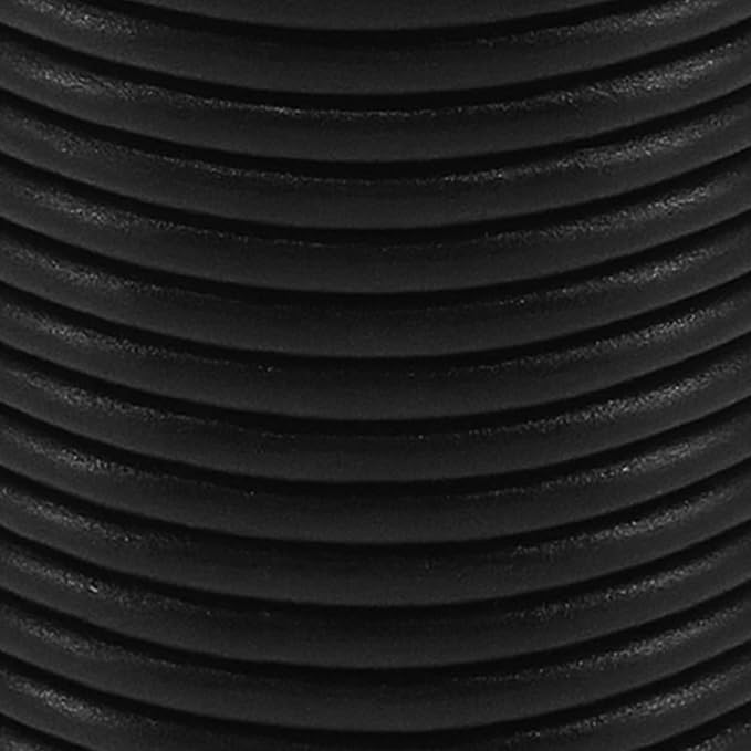 Mandala Crafts Round Cowhide Genuine Black Leather Cord - Image 3
