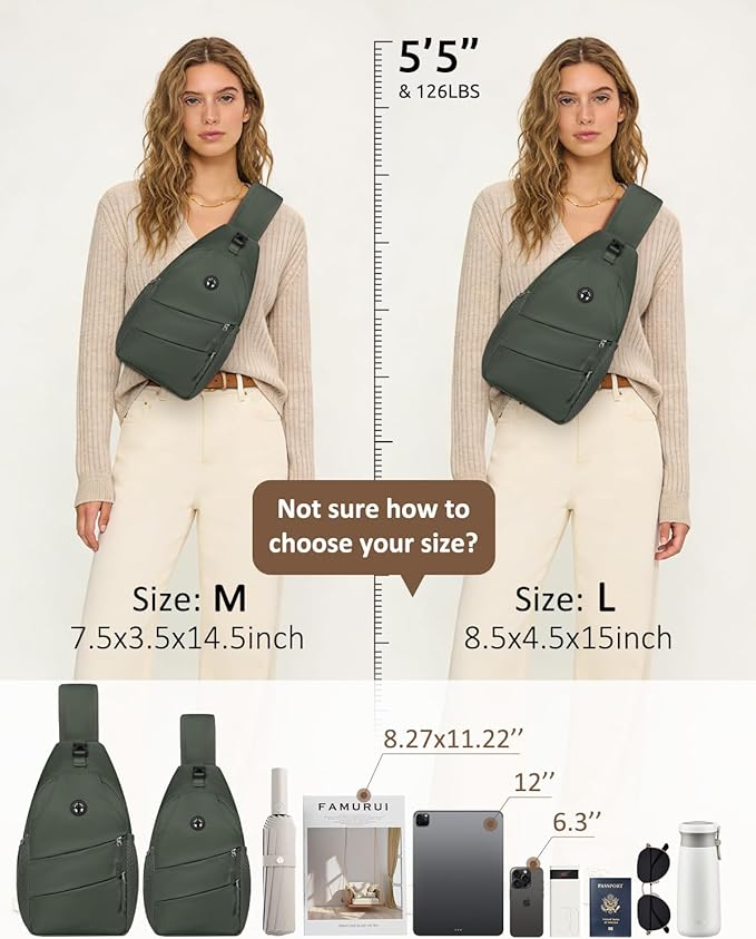 Pritent Crossbody Bags for Women Men Trendy Sling Bag Backpack Casual Chest Bag - Image 6