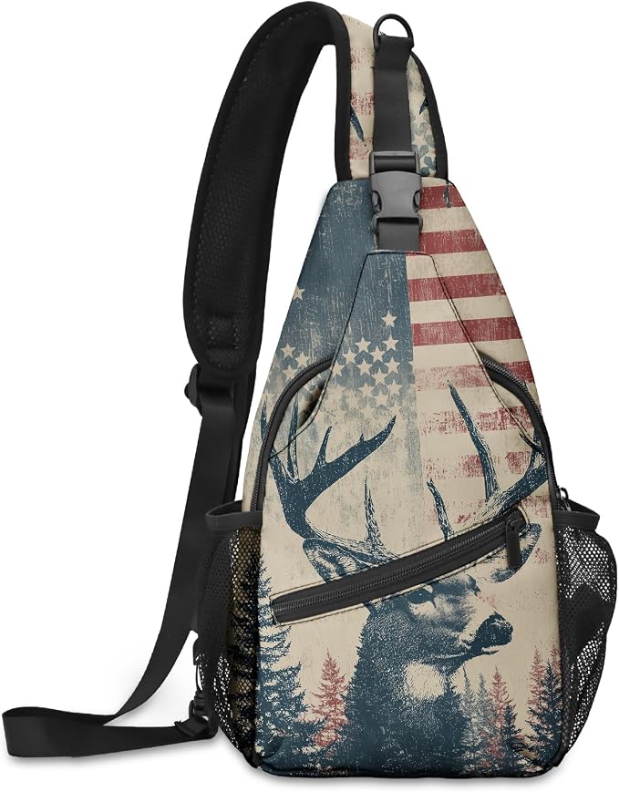 FyLybois Deer Sling Bag for Women Lightweight Crossbody Backpack Casual Daypack by FyLybois