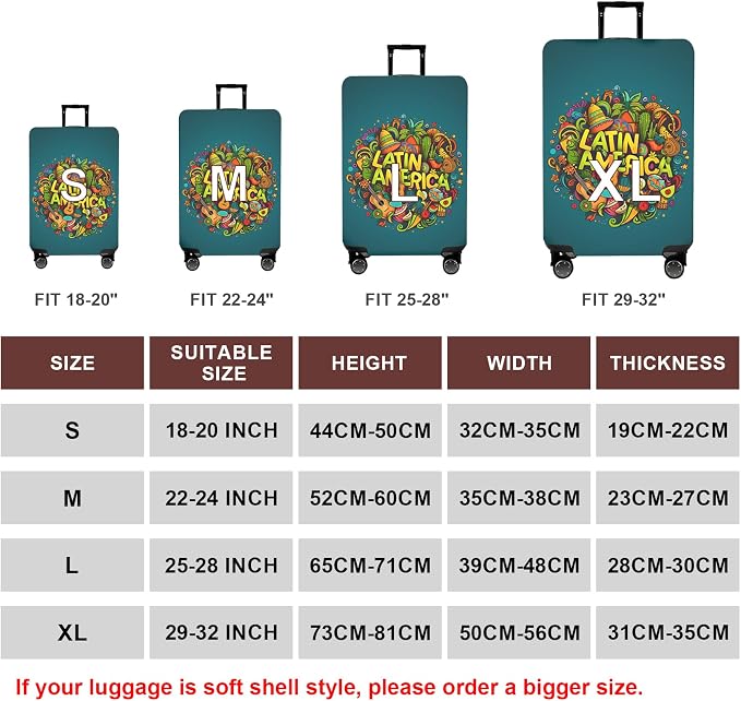 WUJIAONIAO Travel Luggage Cover Baggage Suitcase Cover Protector Skins 18-32 - Image 3