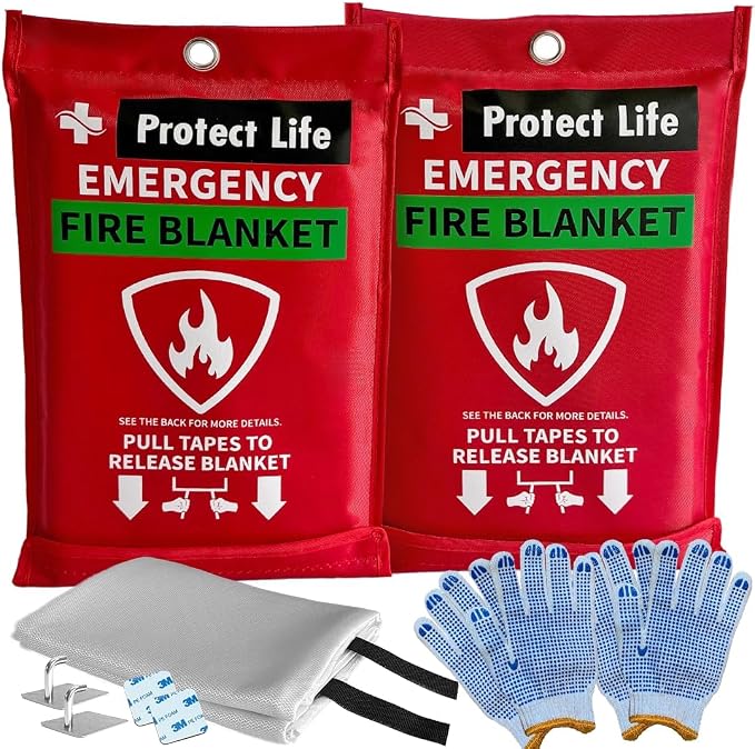 Protect Life Saving Emergency Fire Blankets 2 Pack by ProtectLife