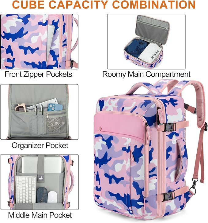 Lumesner Carry on Travel Backpacks, Extra Large 40L Flight Approved - Image 5
