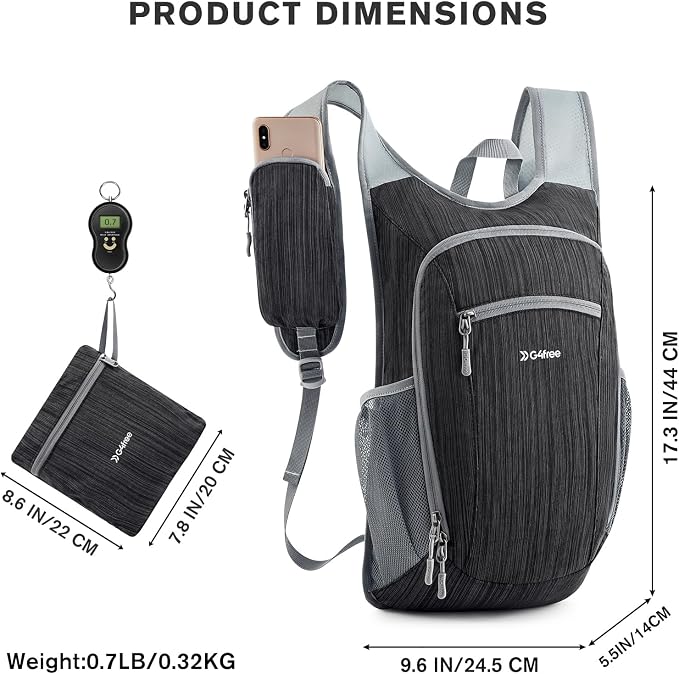 G4Free 15L Hiking Daypack Lightweight Travel Backpack Packable Outdoor Casual - Image 4